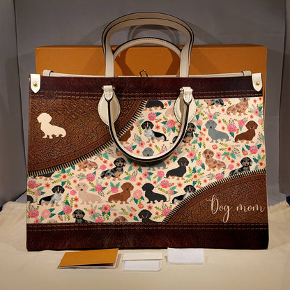 Shineful Leather Bag Dog Leather Bag Shineful Floral Dachshunds