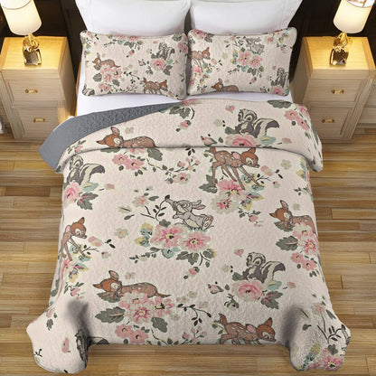 Shineful All Season Quilt 3-Piece Set Floral Bambi