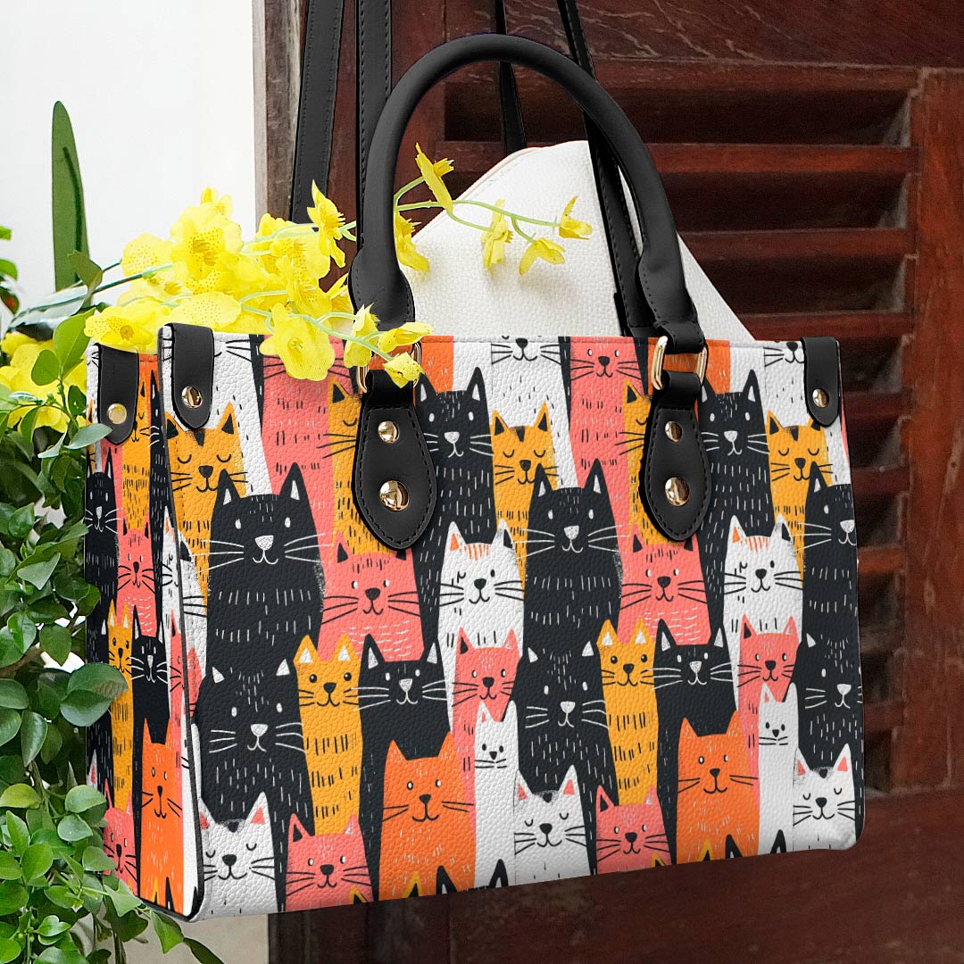 Shineful Leather Bag Funny Cats