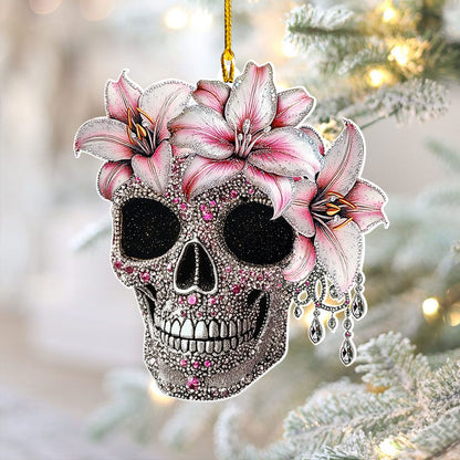 Shineful 2D Acrylic Ornament - Gothic Bloom Skull