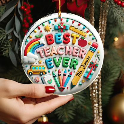 Shineful Acrylic Ornament Personalized Merry Christmas Teacher Lovely