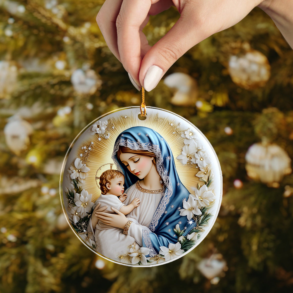 Shineful 2D Acrylic Ornament - Holy Mother and Child Christmas