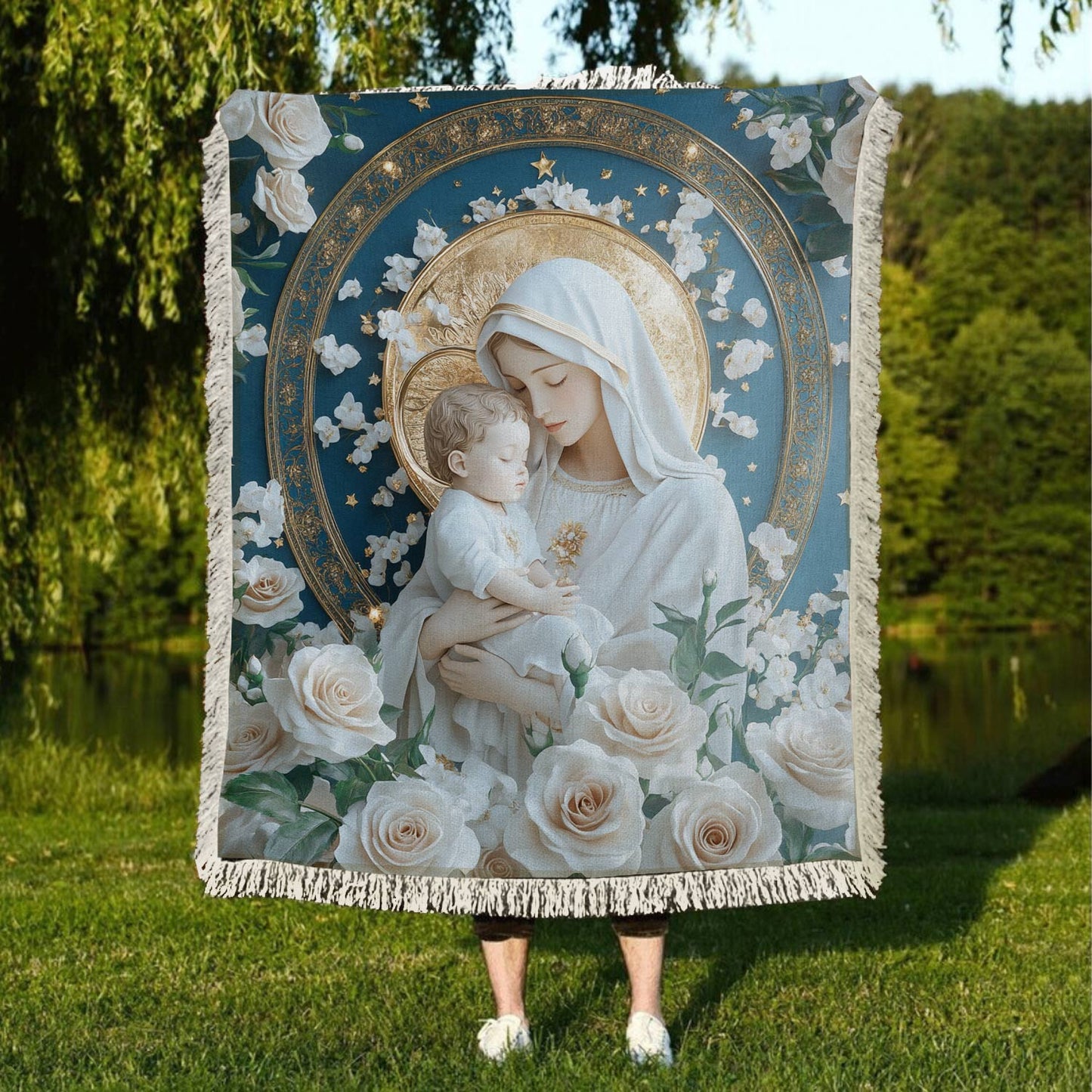 Shineful Woven Tapestry Throw Blanket Sacred Love