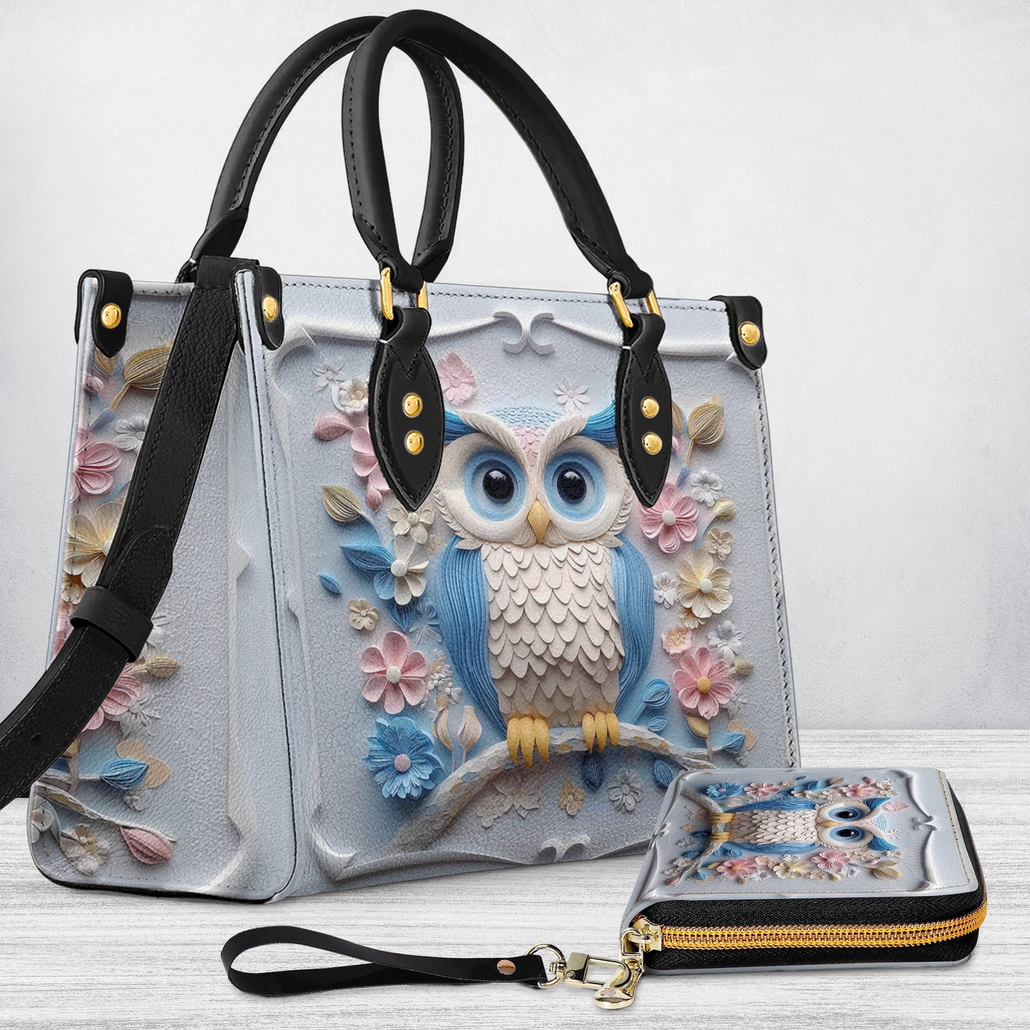 Glänzende Ledertasche Ethereal Owl Haven