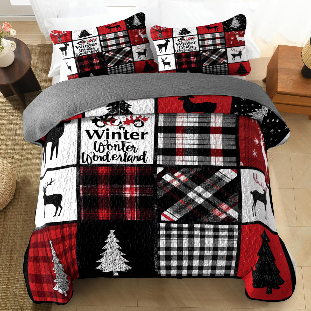 Shineful All Season Quilt 3-Piece Set Christmas Wonderland