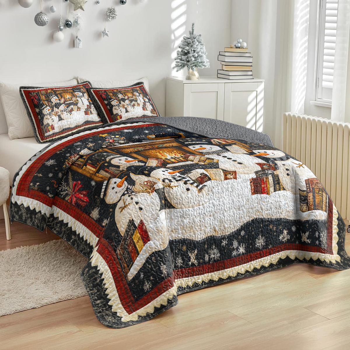 Shineful All Season Quilt 3-teiliges Set Schneemann-Buchclub