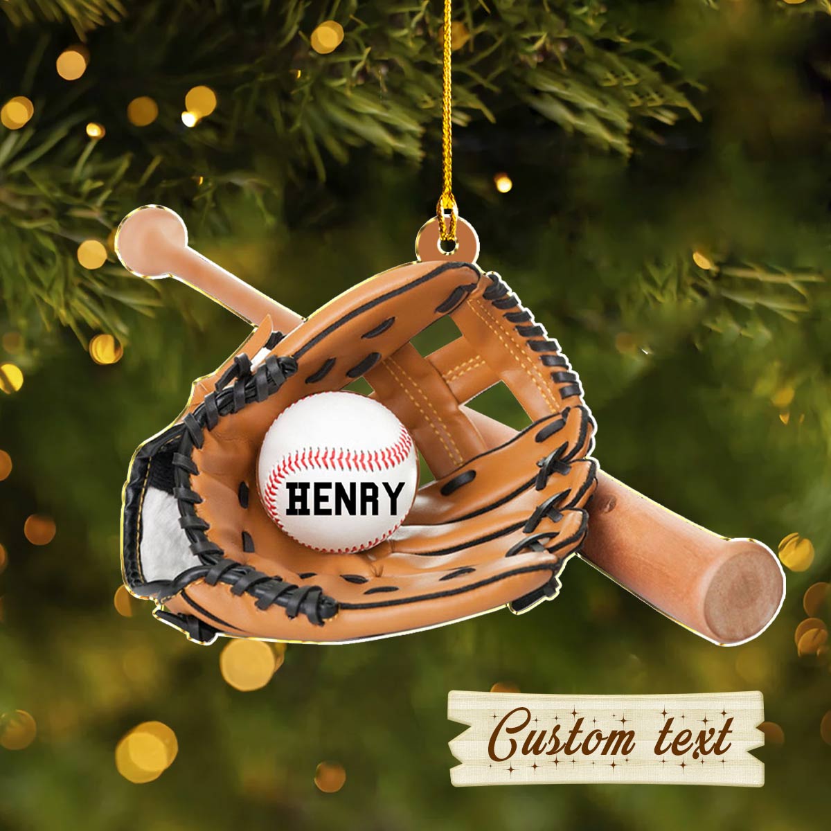 Shineful 2D Acrylic Ornament Home Run Baseball Christmas