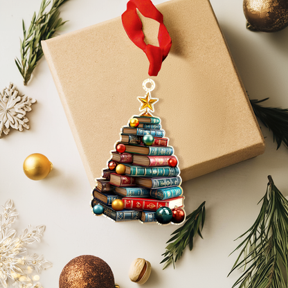 Shineful 2D Acrylic Ornament Festive Book Tower Charm