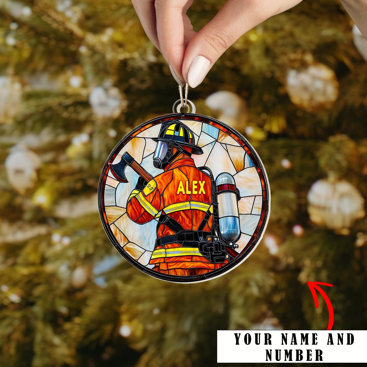 Shineful Acrylic Ornament Personalized  Firefighter's Holiday Cheer