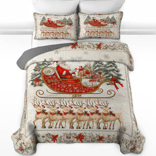 Shineful All Season Quilt 3-Piece Set Gentle Christmas Holiday