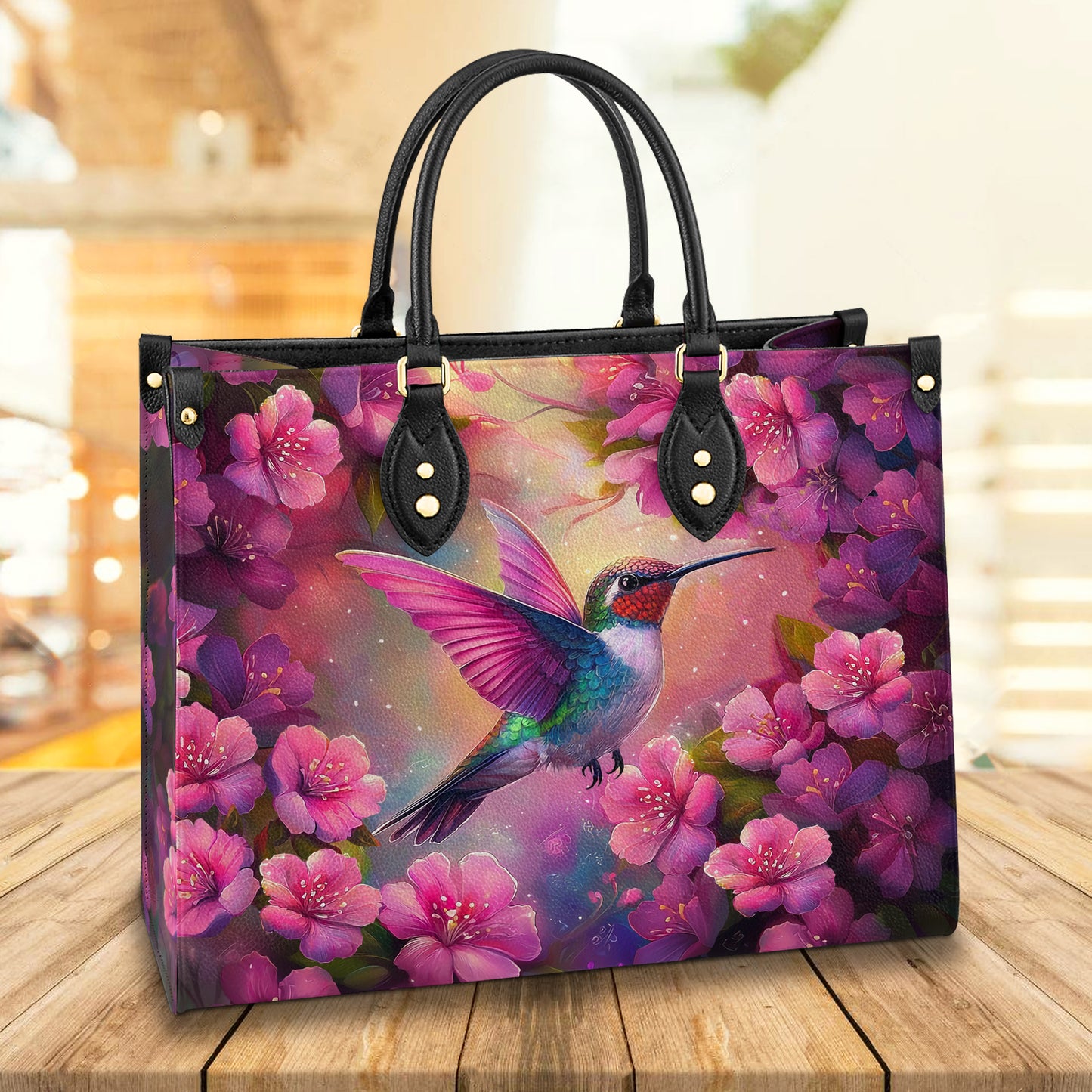 Shineful Leather Bag Blossom Hummingbird