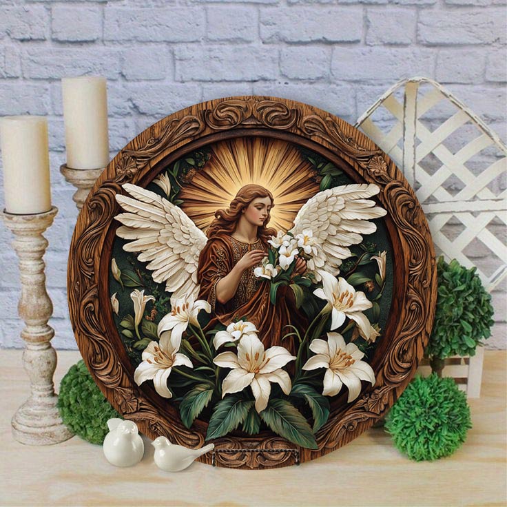 Shineful 2D Wooden Plaque, Hanging Decor, Door Sign Celestial Grace