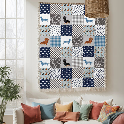 Shineful Woven Tapestry Throw Blanket - Dachshund Delight