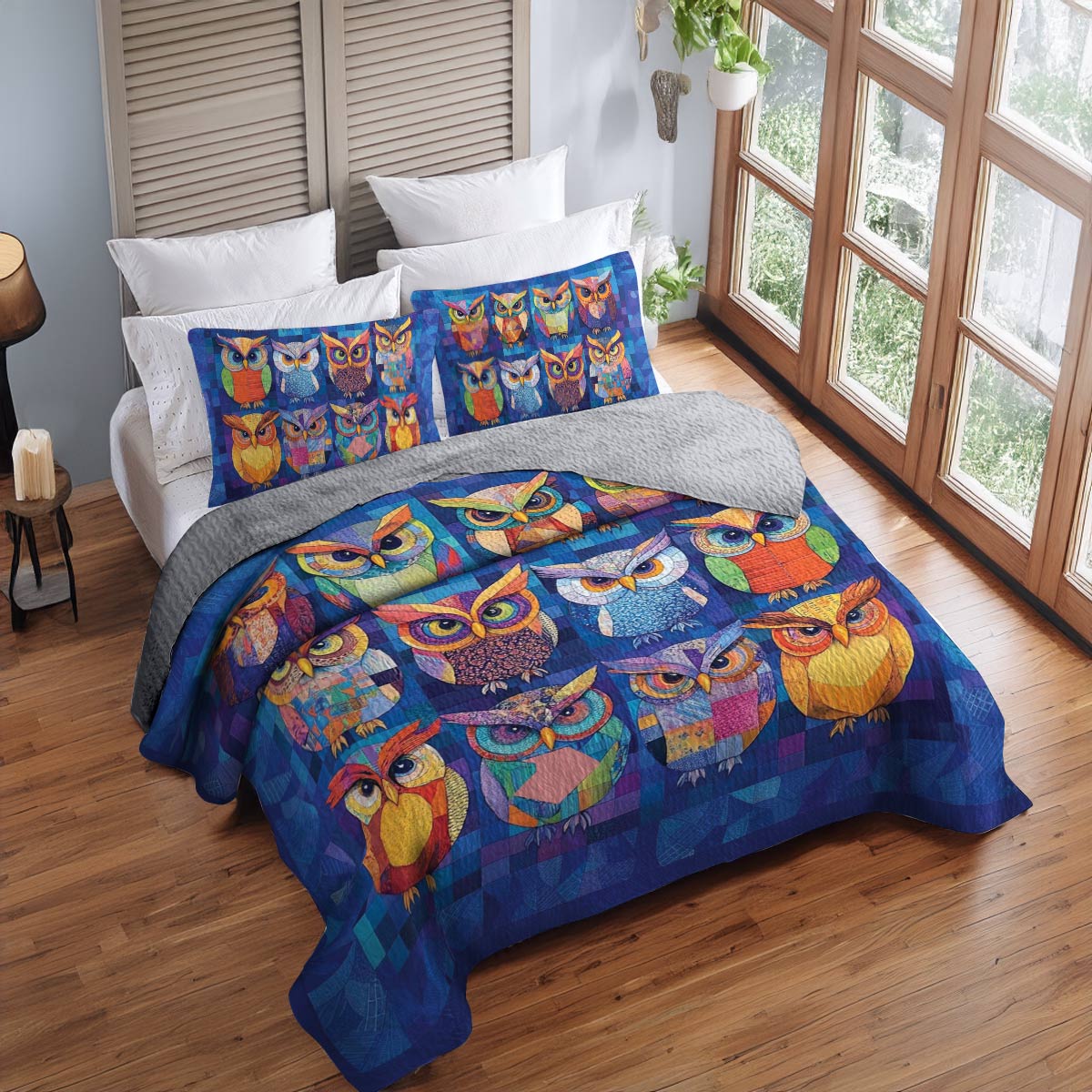 Shineful All Season Quilt 3-Piece Set Owl Friends