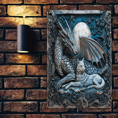 Shineful 2D Metal Sign Dragon Moonlit Guardians