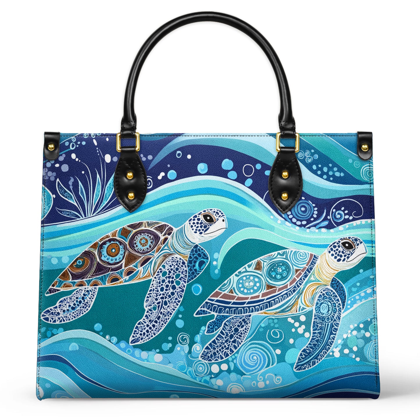 Glänzende Ledertasche Ocean Harmony Sea Turtle