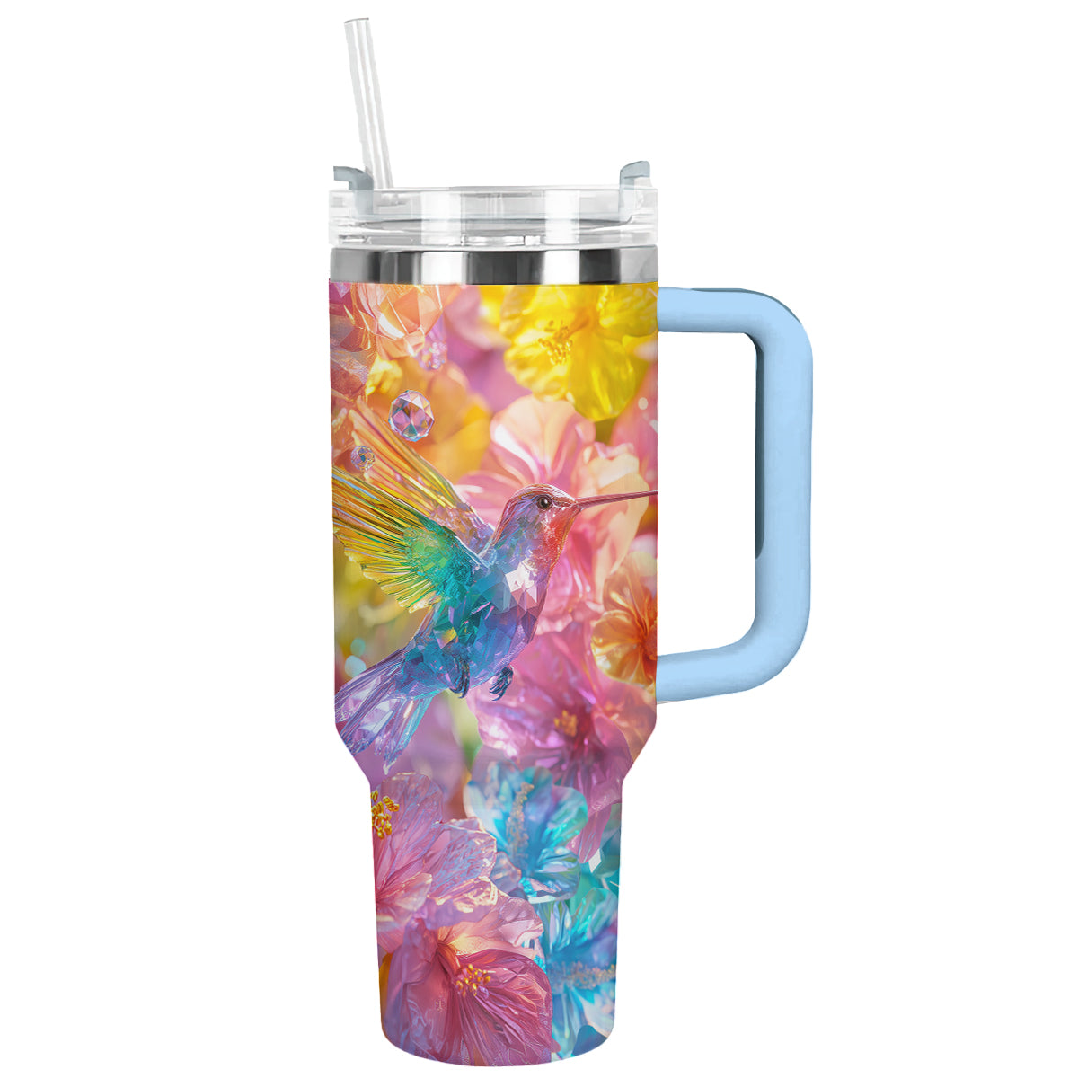 Shineful Glossy Tumbler Crystal Blossom Hummingbird