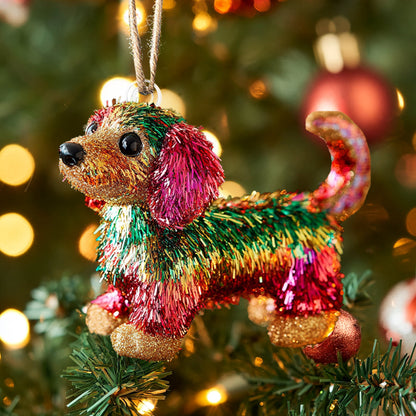 Shineful 2D Acrylic Ornament - Sparkling Dachshund Christmas