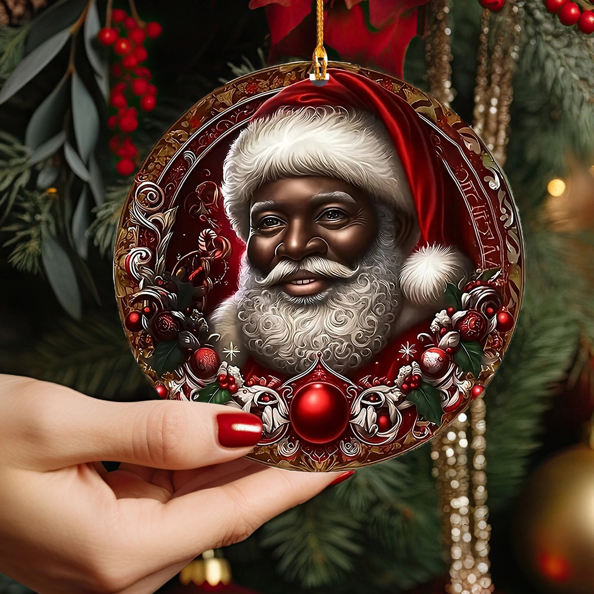 Shineful 2D Acrylic Ornament Joyful Santa