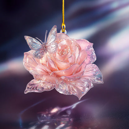 Shineful 2D Acrylic Ornament Gorgeous Crystal Rose