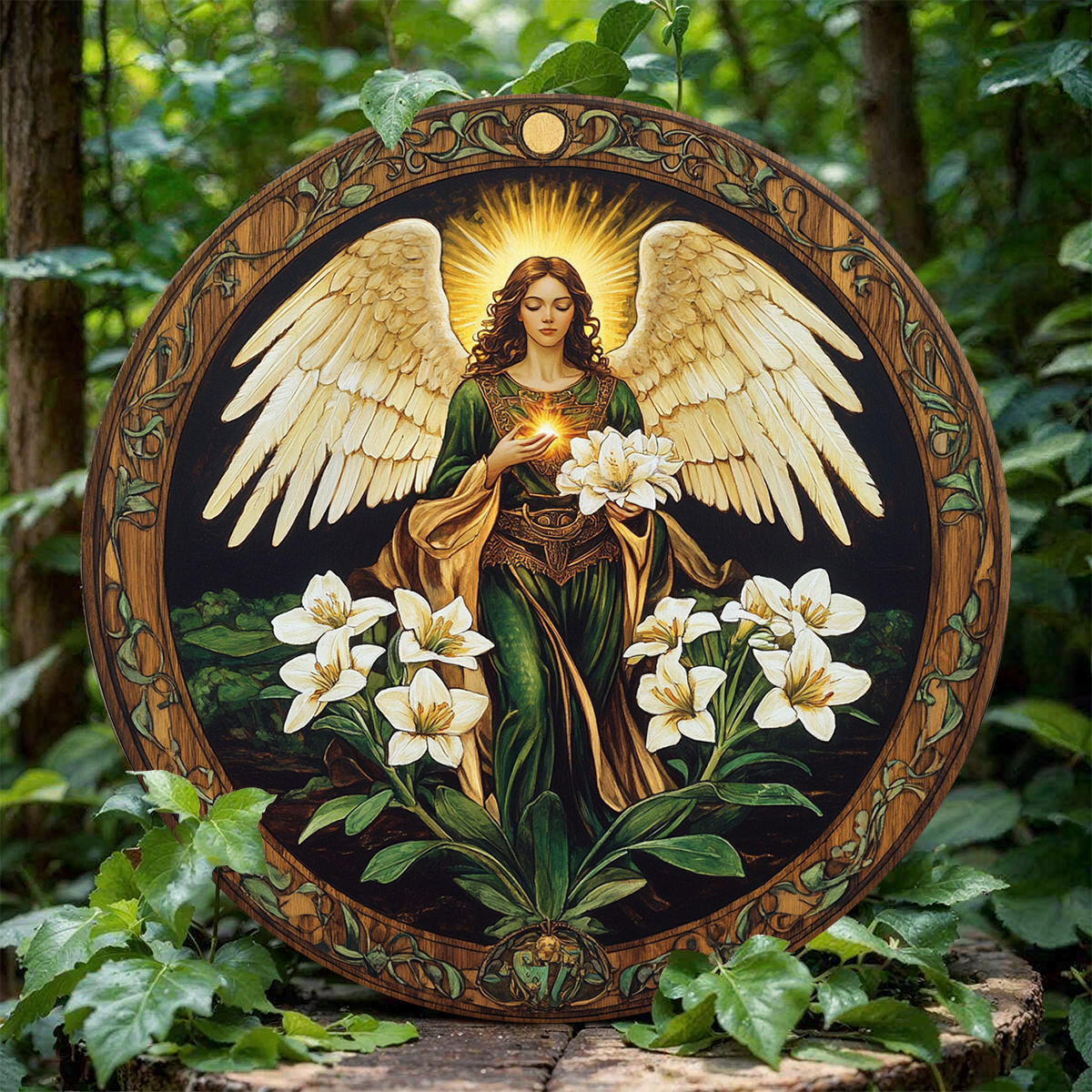 Shineful 2D Wooden Plaque, Hanging Decor, Door Sign Heaven’s Light