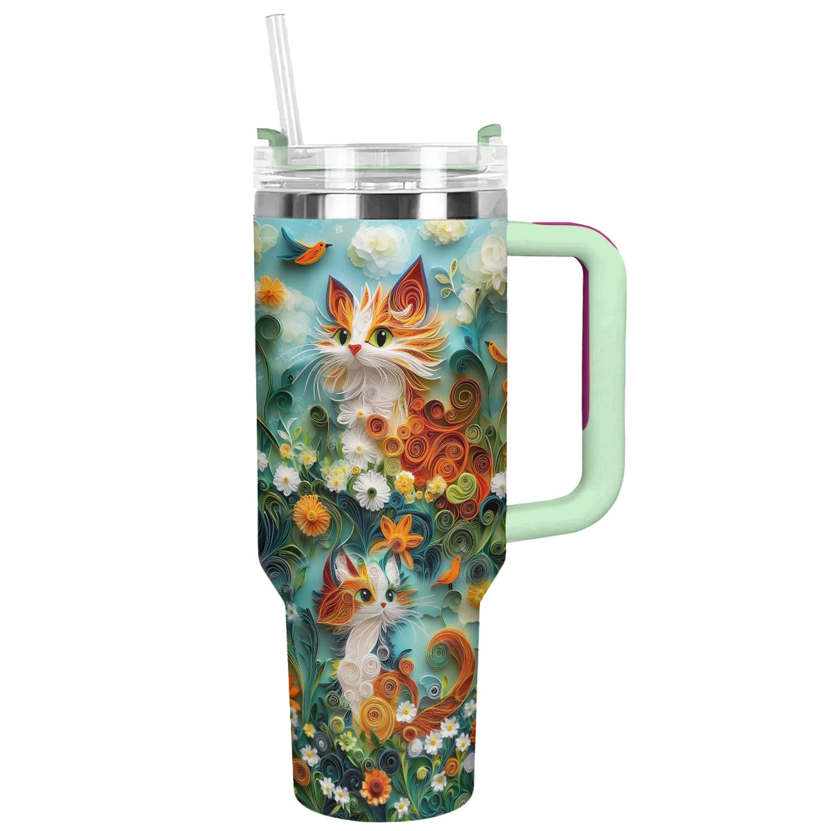 Shineful Tumbler Whimsical Quill Cat