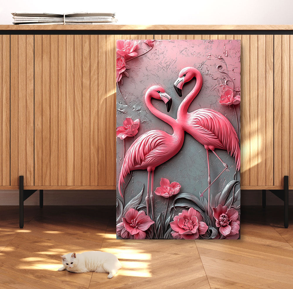 Shineful 2D Metal Sign Pink Flamingo