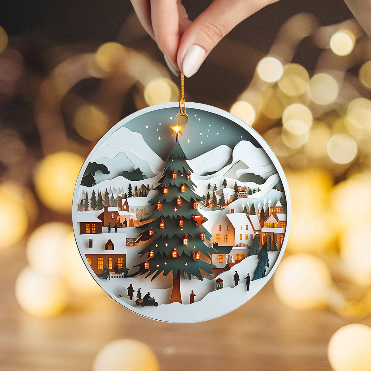 Shineful 2D Acrylic Ornament Holiday City