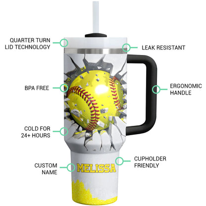 Softball Shiny Glossy Tumbler Ich bei einem Softball-Spiel