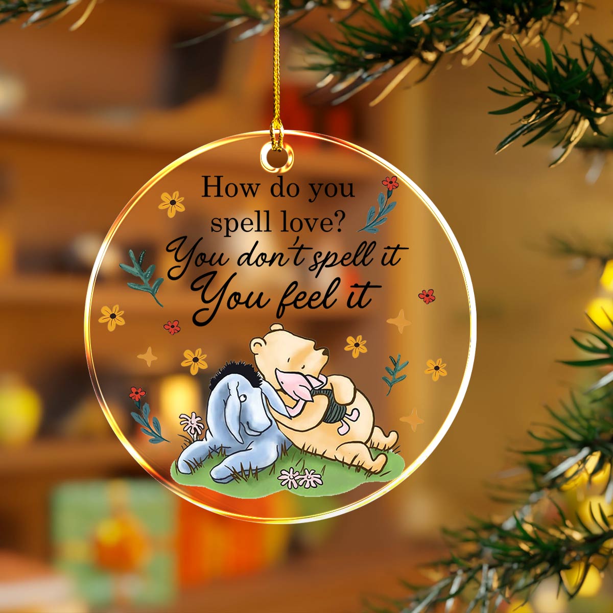 Shineful 2D Acrylic Ornament Pooh The Love