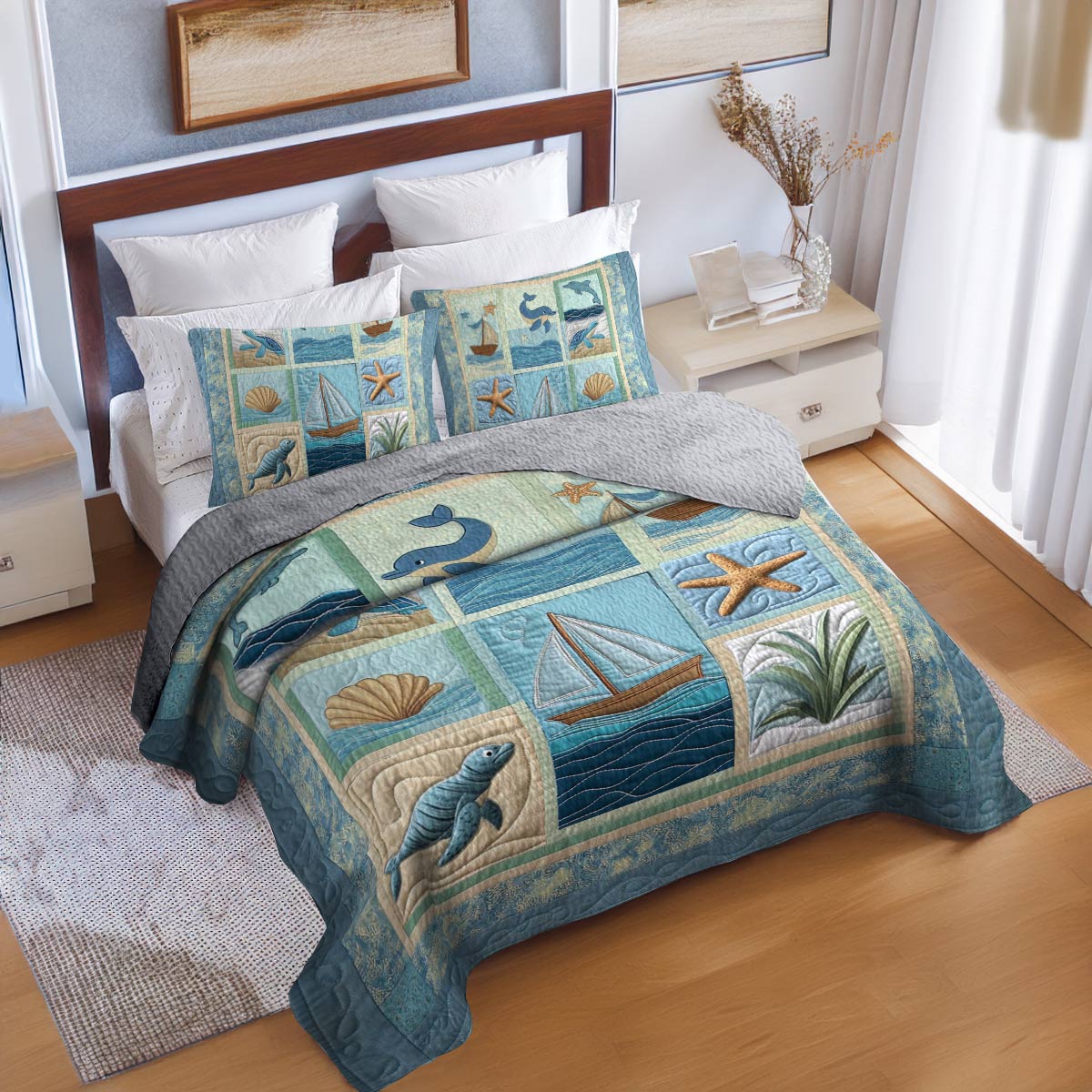 Shineful All Season Quilt 3-Piece Set Ocean Dreams