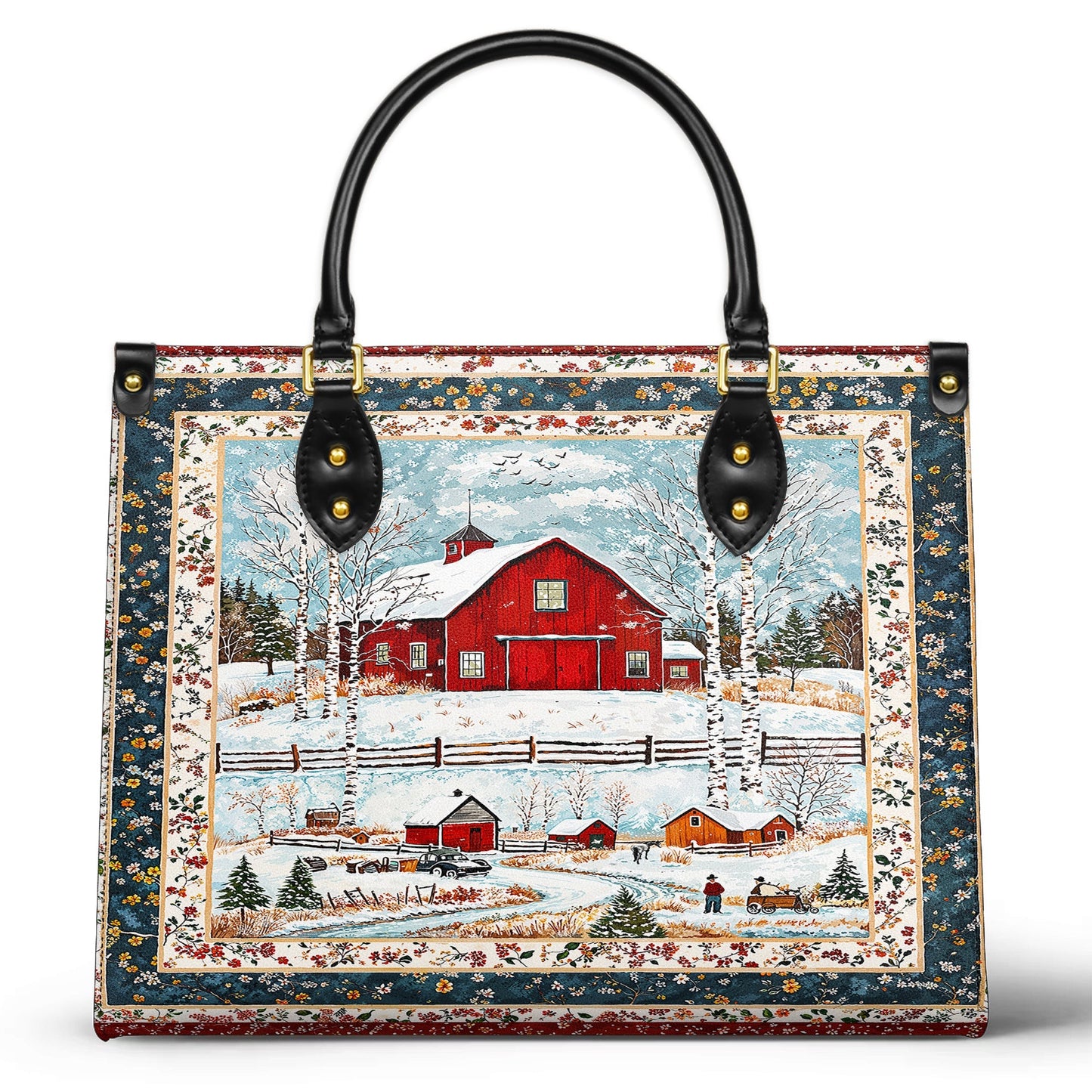 Shineful Leather Bag Red Barn Christmas