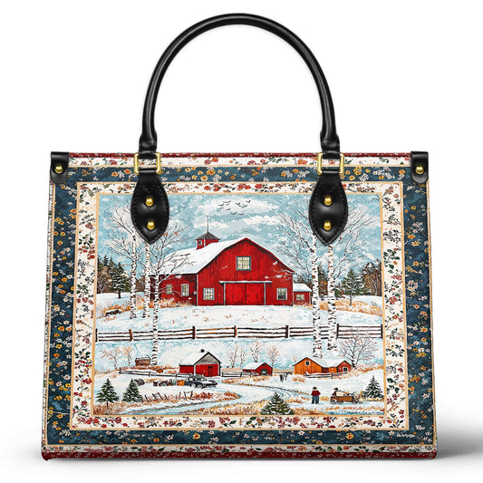 Sac en cuir brillant Red Barn Christmas