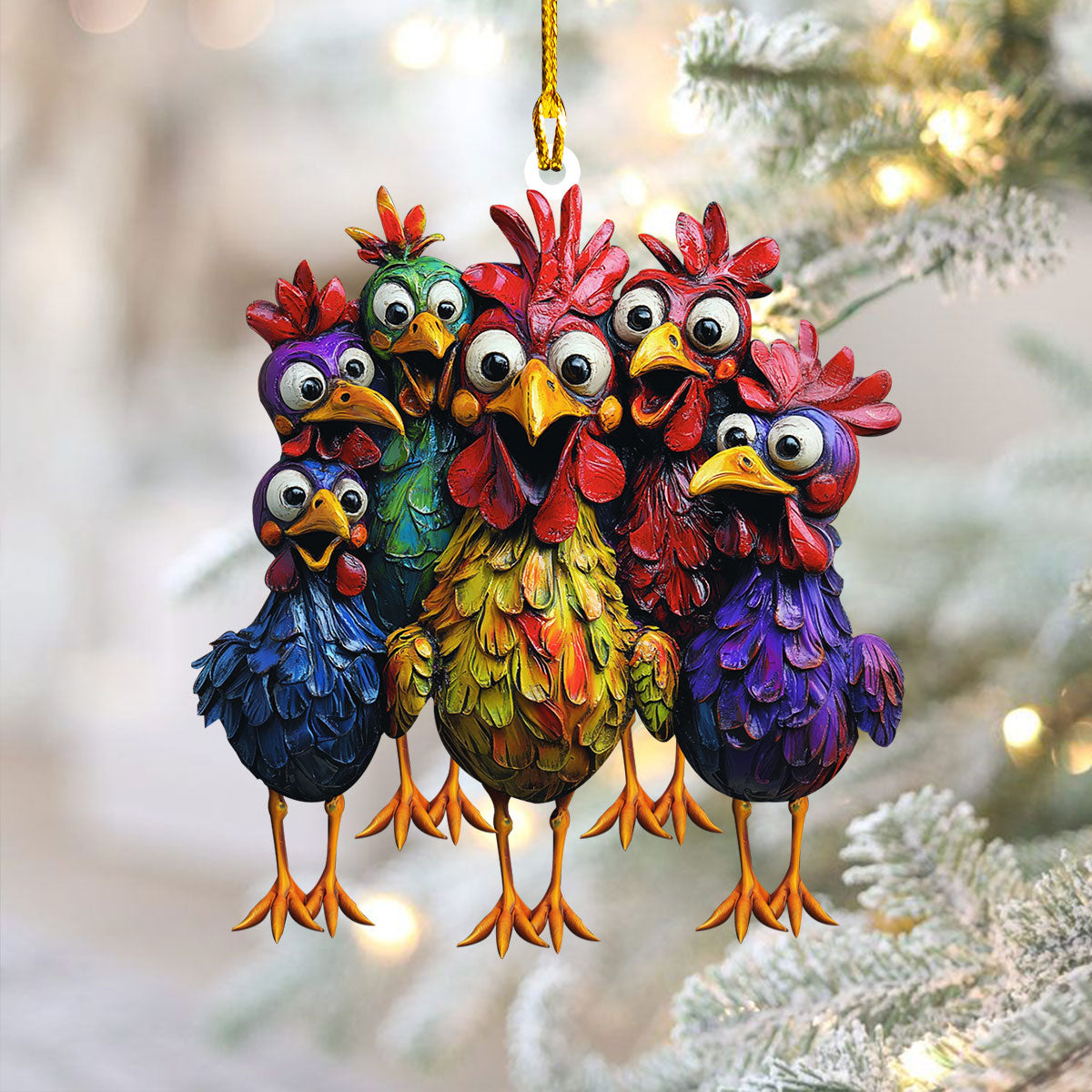 Shineful 2D Acrylic Ornament - Funky Feathered Friend