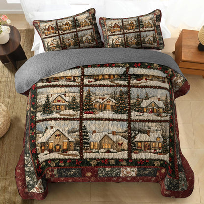 Shineful All Season Quilt 3-Piece Set - Winter Village