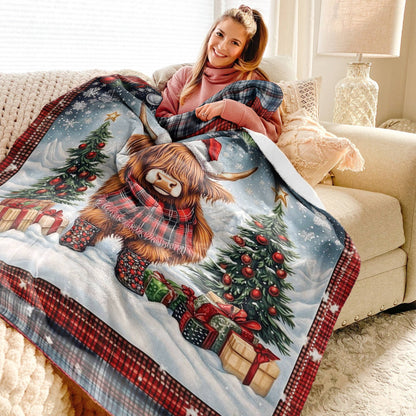 Shineful Fleece Blanket Mooey Christmas