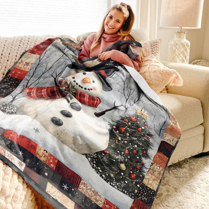 Shineful Fleece Blanket Jolly Snowman