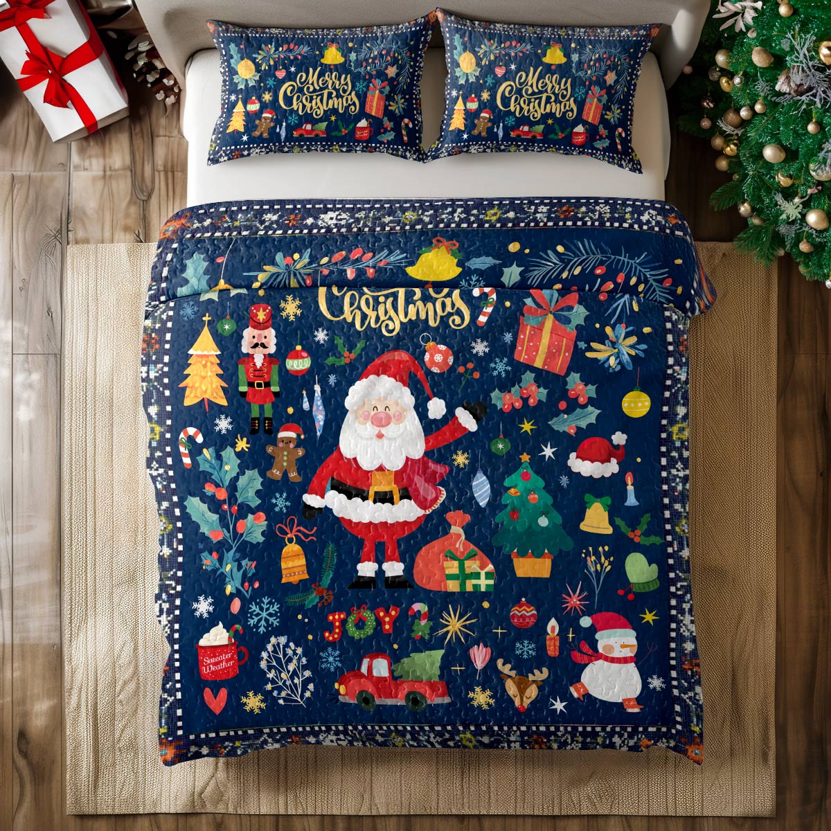 Shineful All Season Quilt 3-Piece Set Christmas Festive Cheer