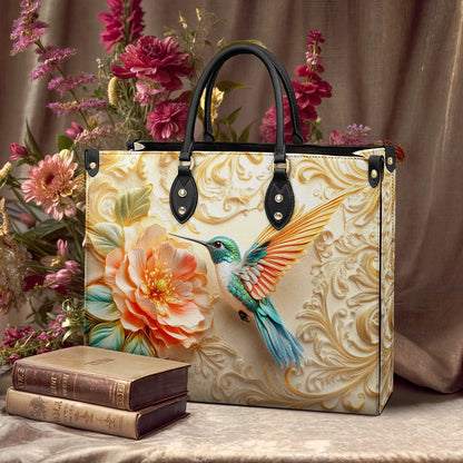 Shineful Leather Bag Golden Bloom Hummingbird