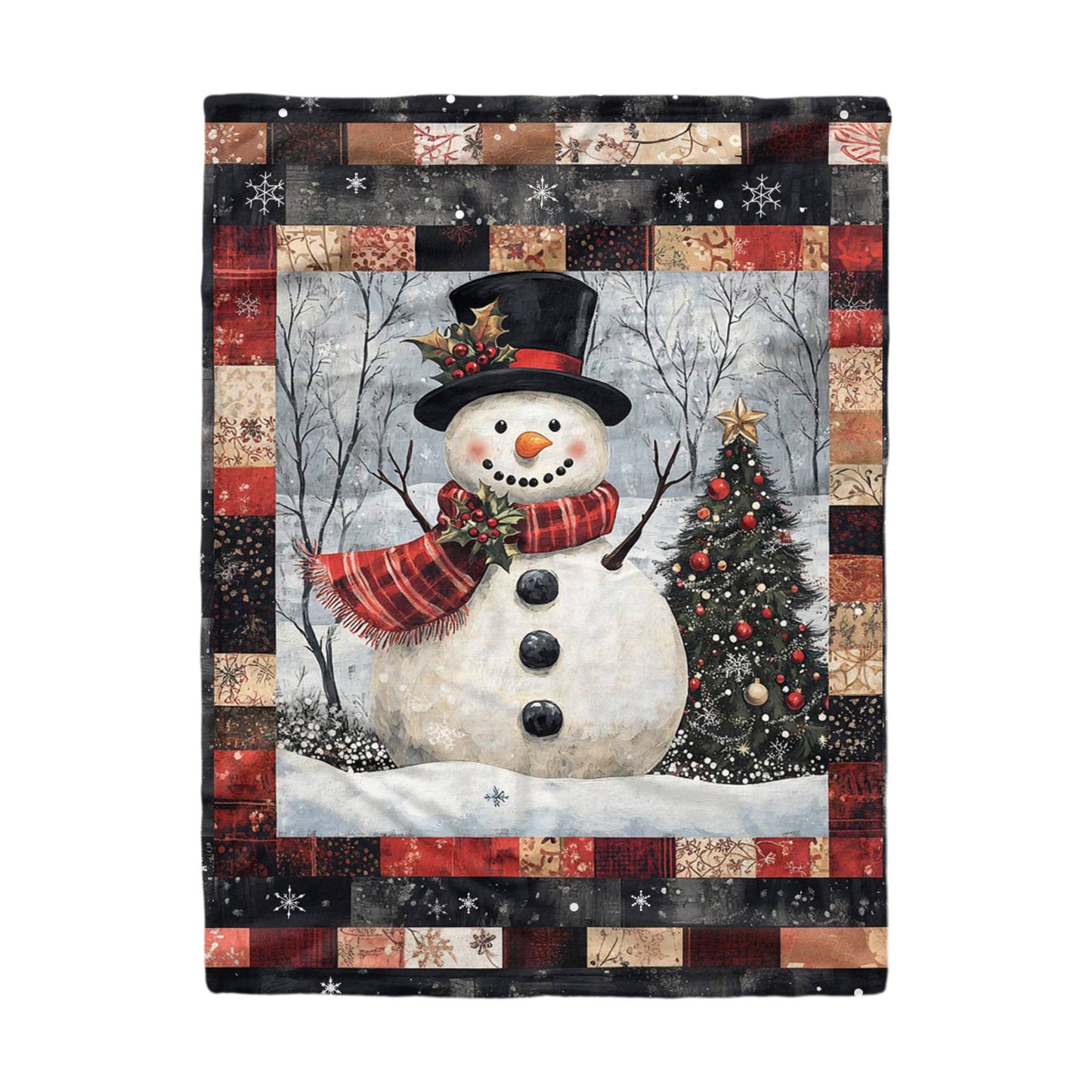 Shineful Fleece Blanket Jolly Snowman