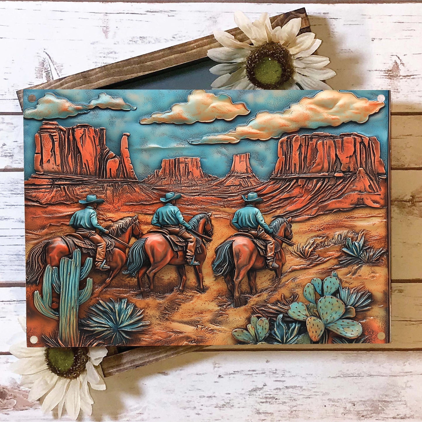 Shineful 2D Metal Sign Desert Trail Cowboy