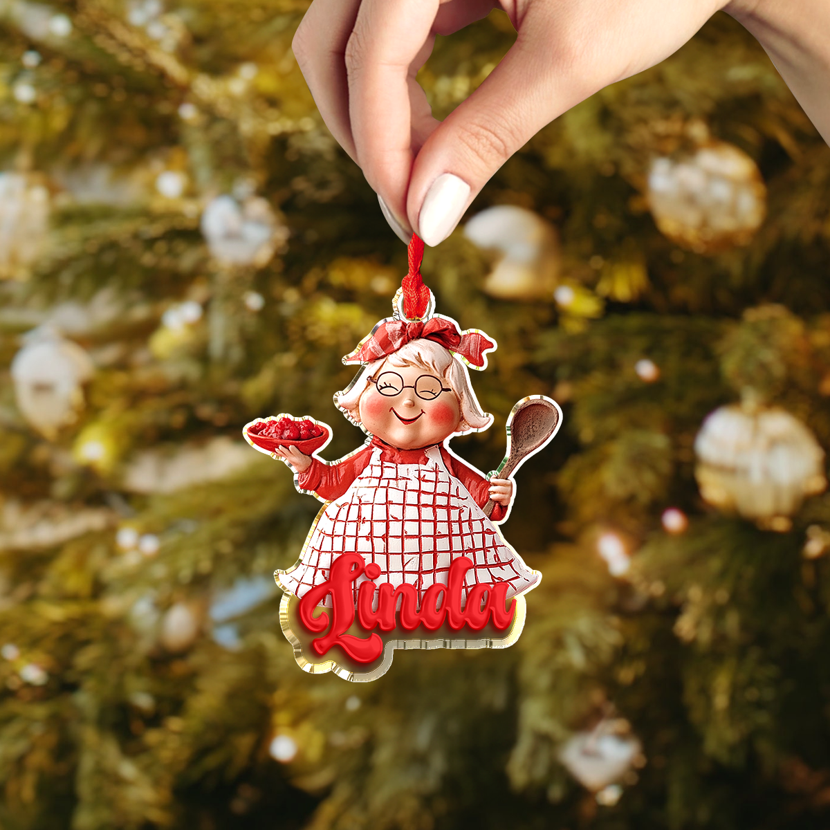 Shineful Personalized 2D Acrylic Ornament Granny Baking Love