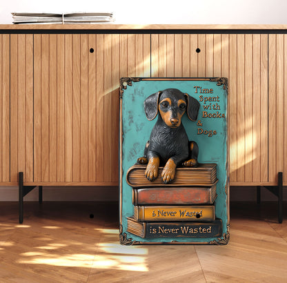 Shineful 2D Metal Sign Book Pup