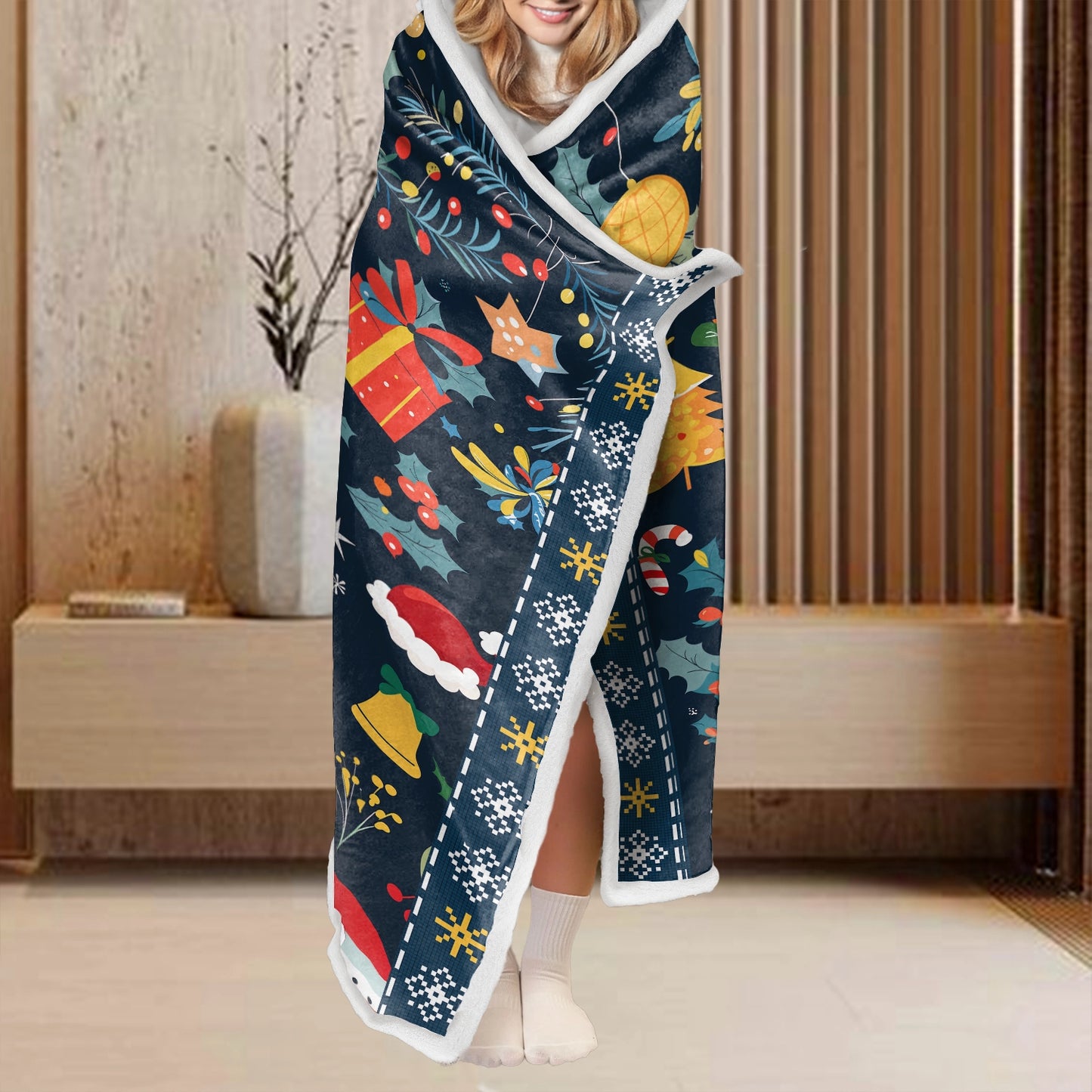 Shineful Wearable Hooded Blanket - Christmas Festive Cheer