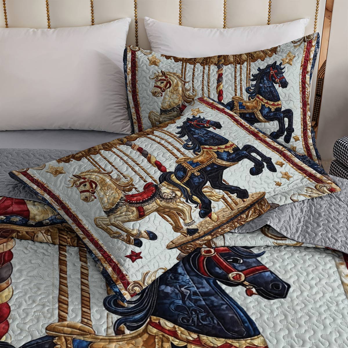 Shineful All Season Quilt 3-Piece Set - Holiday Carousel Dreams