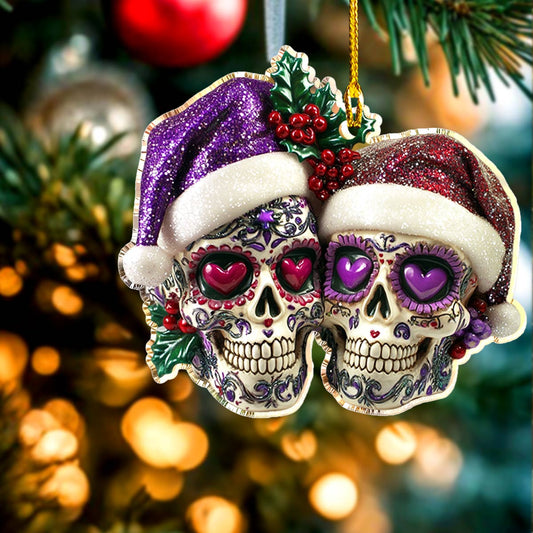 Shineful 2D Acrylic Ornament Gorgeous Purple Christmas Sugar Skulls Love