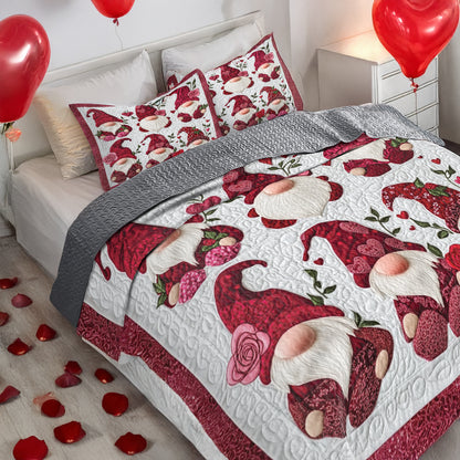 Shineful Flat Print All Season Quilt 3-Piece Set - Romantic Gnome