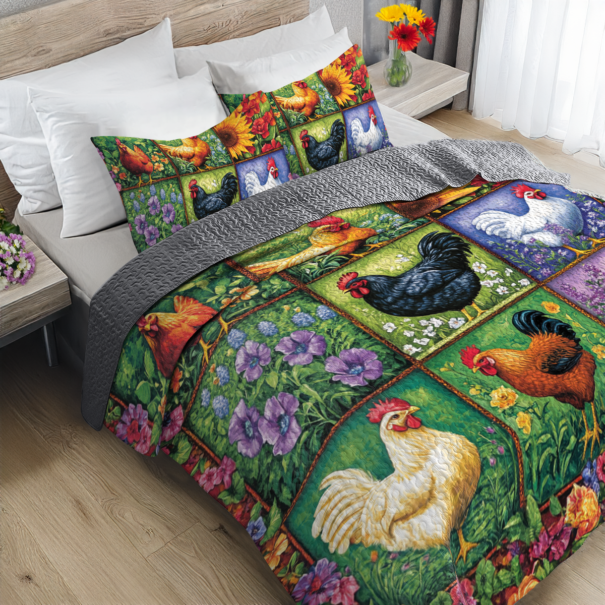 Shineful All Season Quilt 3-Piece Set Cluck 'n' Cozy