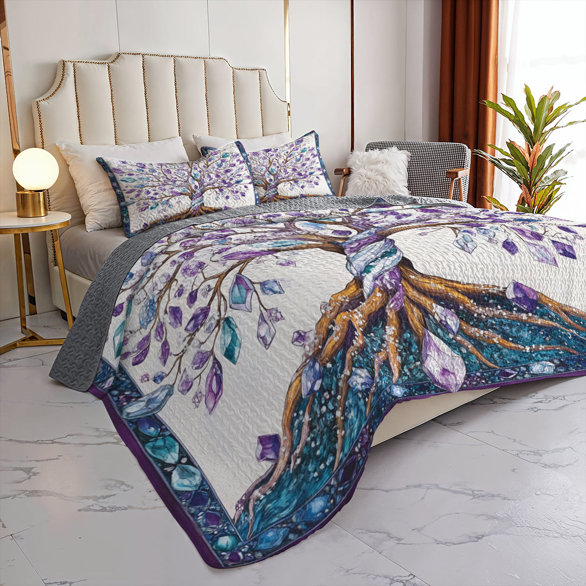 Shineful All Season Quilt 3-Piece Set - Crystal Tree of Life