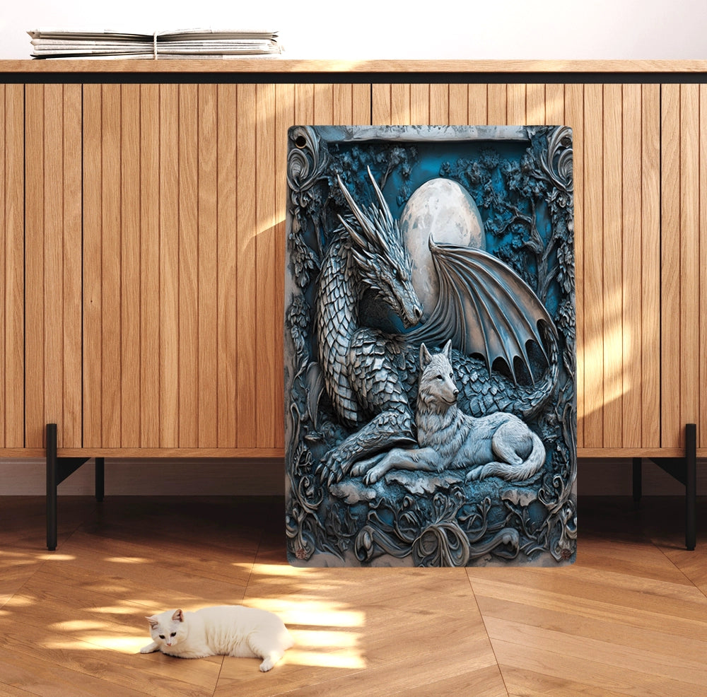 Shineful 2D Metal Sign Dragon Moonlit Guardians